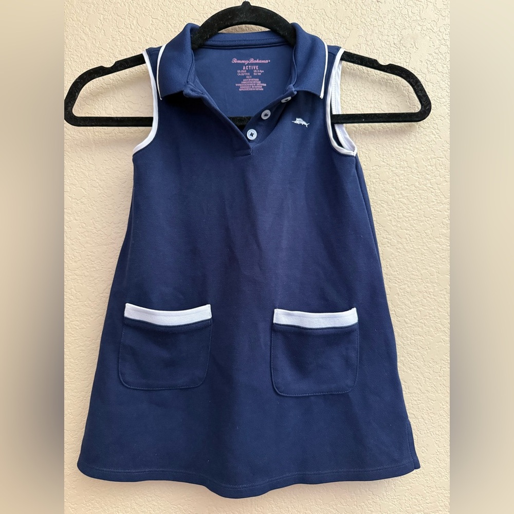 Toddler Navy Blue Sleeveless Polo Dress